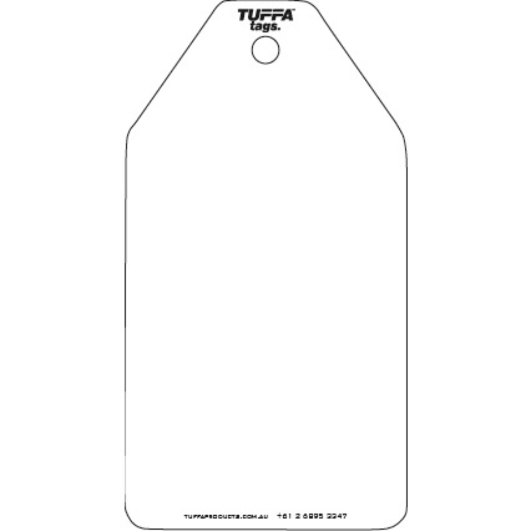 White Plain TUFFA Tags - 150mm x 80mm (packs of 100)