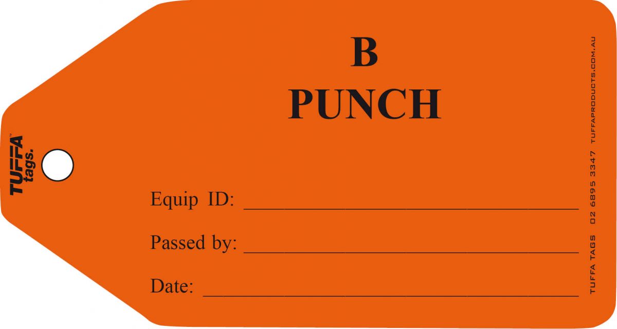 B Punch Tag - Orange