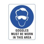 Goggles Must be Worn in this Area Sign