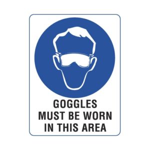 Goggles Must be Worn in this Area Sign