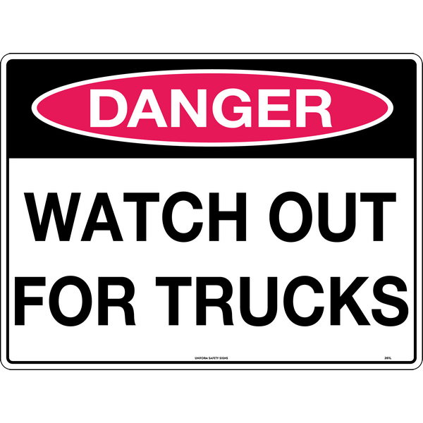 Danger Watch Out for Trucks Signs