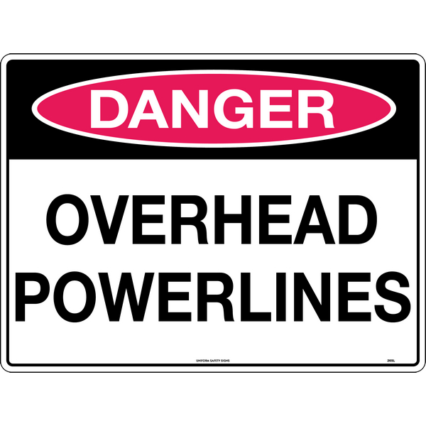Danger Overhead Powerlines Signs