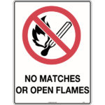 No Matches Or Open Flames Signs