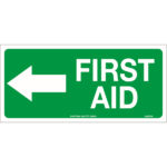 First Aid With Left Arrow Signs