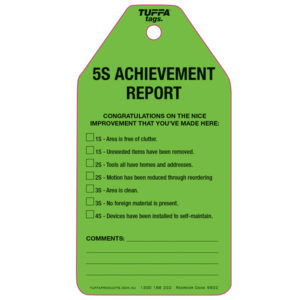 5S Achievement Report Tags