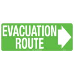 Evacuation Route (with right arrow) Signs