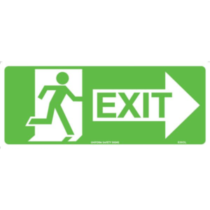 Running Man, Exit (with right arrow) Signs – Code EE636