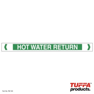 HOT WATER RETURN Pipe Marker