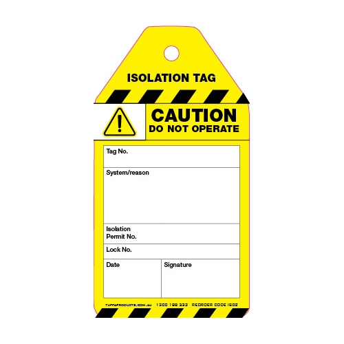 Isolation Do Not Operate Tag - Code IS02
