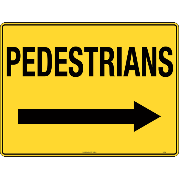 Pedestrians (with right arrow) Signs