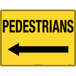 Pedestrians (with left arrow) Signs