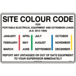 Site Colour Code for Portable Electrical Equipment Signs