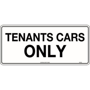 Tenants Cars Only Signs