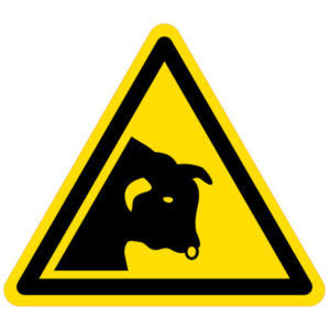 Warning Bull Hazard Decal - Code WDC07