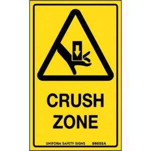 Warning Crush Zone Signs - Code 986SSA