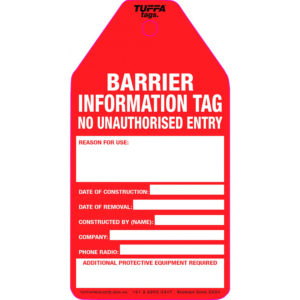 Barrier Information Tags (packs of 100)
