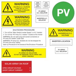 Basic Label Kit NSW Solar Labels