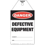 Danger Defective Equipment Tag