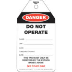 Do Not Operate Tags (packs of 100)