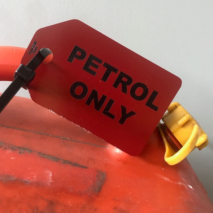 Petrol Only - Engraved Plastic Labels