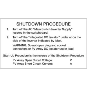 Integrated DC Isolator Shutdown Procedure