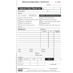 Machinery Daily Check Tax Invoice Inside