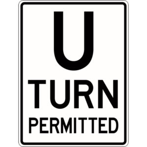 U Turn Permitted Signs