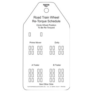 Road Train Wheel Re Torque Tags – Code WT06