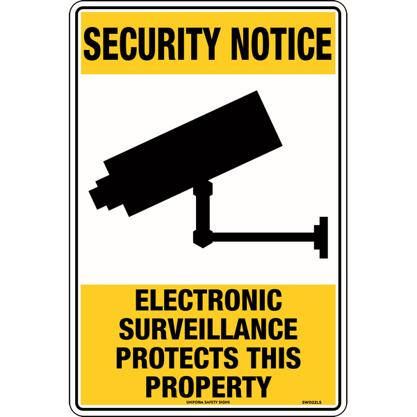 Security Notice, Electronic Surveillance Protects This Property Sign