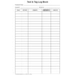 Test and Tag Log Book