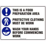 This is a Food Preparation Area Sign