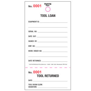 Tool Loan Synthetic 2 Part Tag