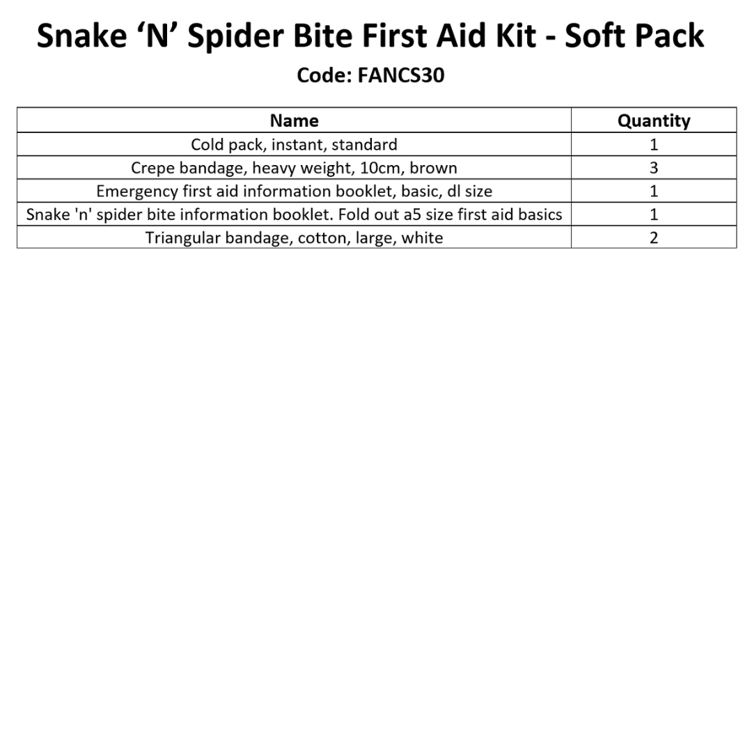 Snake ‘N’ Spider Bite First Aid Kit - Soft Pack