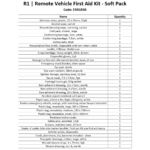 R1 | Remote Vehicle First Aid Kit - Soft Pack