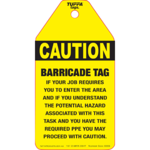 Caution Barricade Tags (packs of 100)