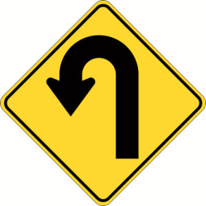 Hairpin Bend Left Signs
