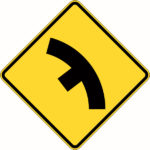 Side Road Junction on Curve, Left Signs