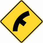Side Road Junction on Curve, Right Signs