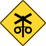 Railway Level Crossing Flashing Signal Ahead Signs
