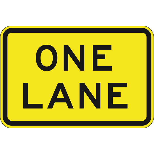 One Lane Signs