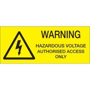 WARNING HazardousVoltage_145x60_colour