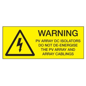 Warning PV Array Cabling 95 x 38mm Solar Label - Code ESL71