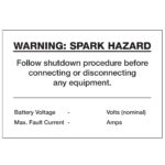 Warning Spark Hazard 145 x 98
