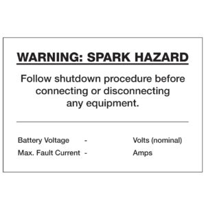 Warning Spark Hazard 145 x 98