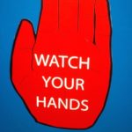Watch your hand sticker