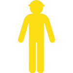 Yellow Cutout Safety Construction Worker [Arms Down]