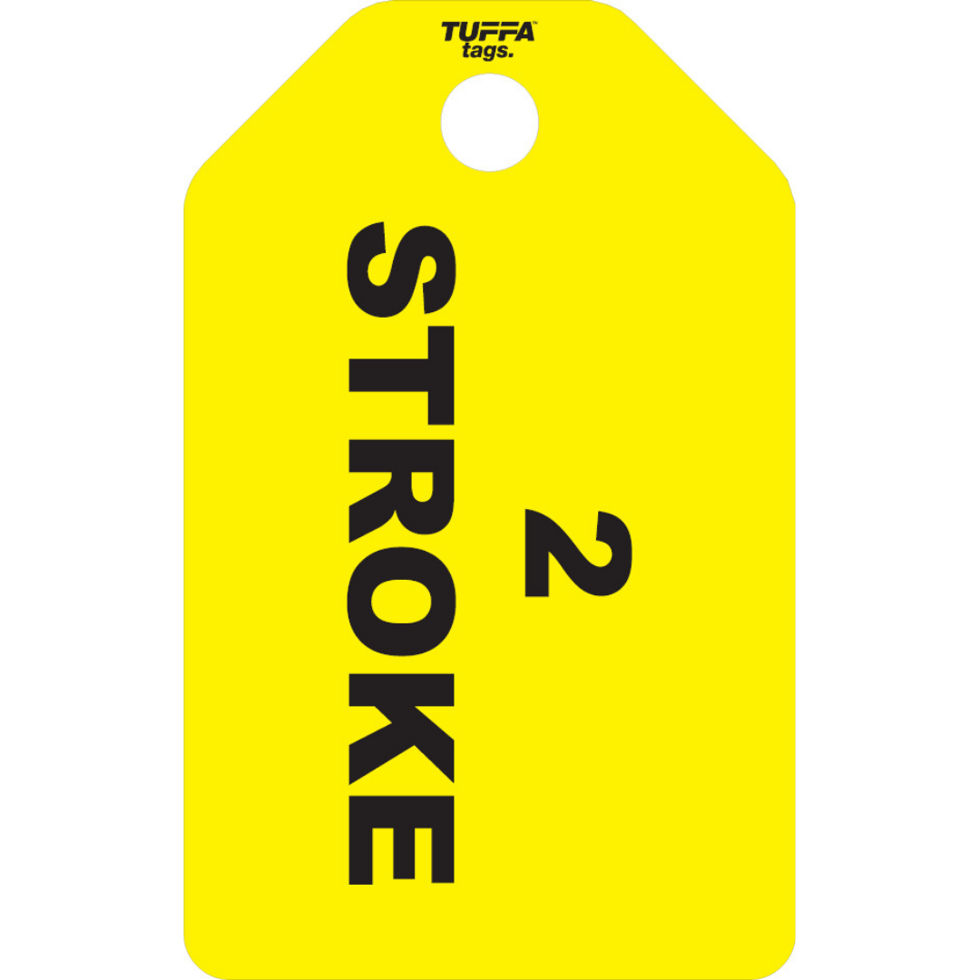 2 Stroke TUFFA Tags - Yellow (packs of 10)