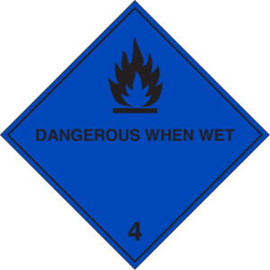 Dangerous When Wet 4 Decals 100mm x 100mm