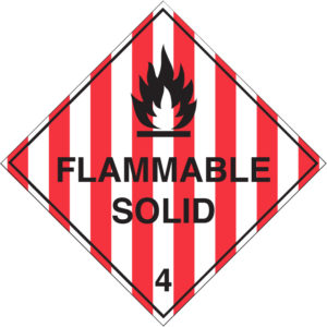 Flammable Solid 4 Decals 100mm x 100mm