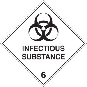 Infectious Substance 6 Decals 100mm x 100mm